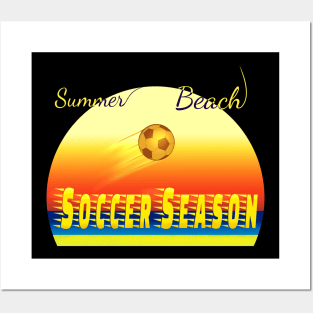 Summer beach soccer season design Posters and Art